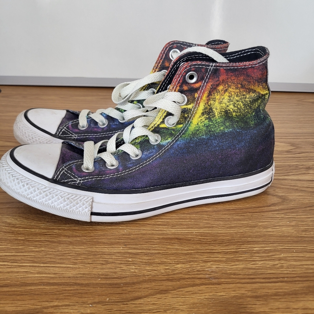 Converse Chuck Taylor All Star High-top Sneakers Rainbow Tie-Dye Pride Sz 7 - Picture 5 of 7